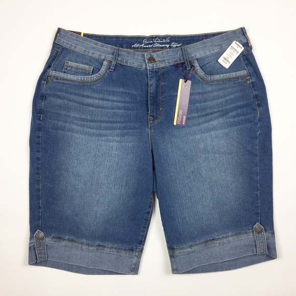 gloria vanderbilt denim bermuda shorts